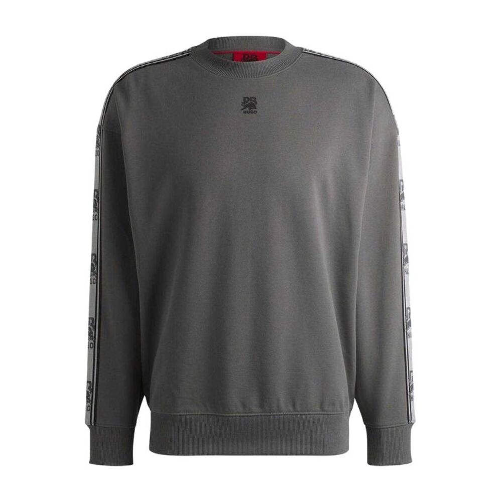 Hugo Mens Red Label Cotton Branded Tape Sweatshirt / Gray